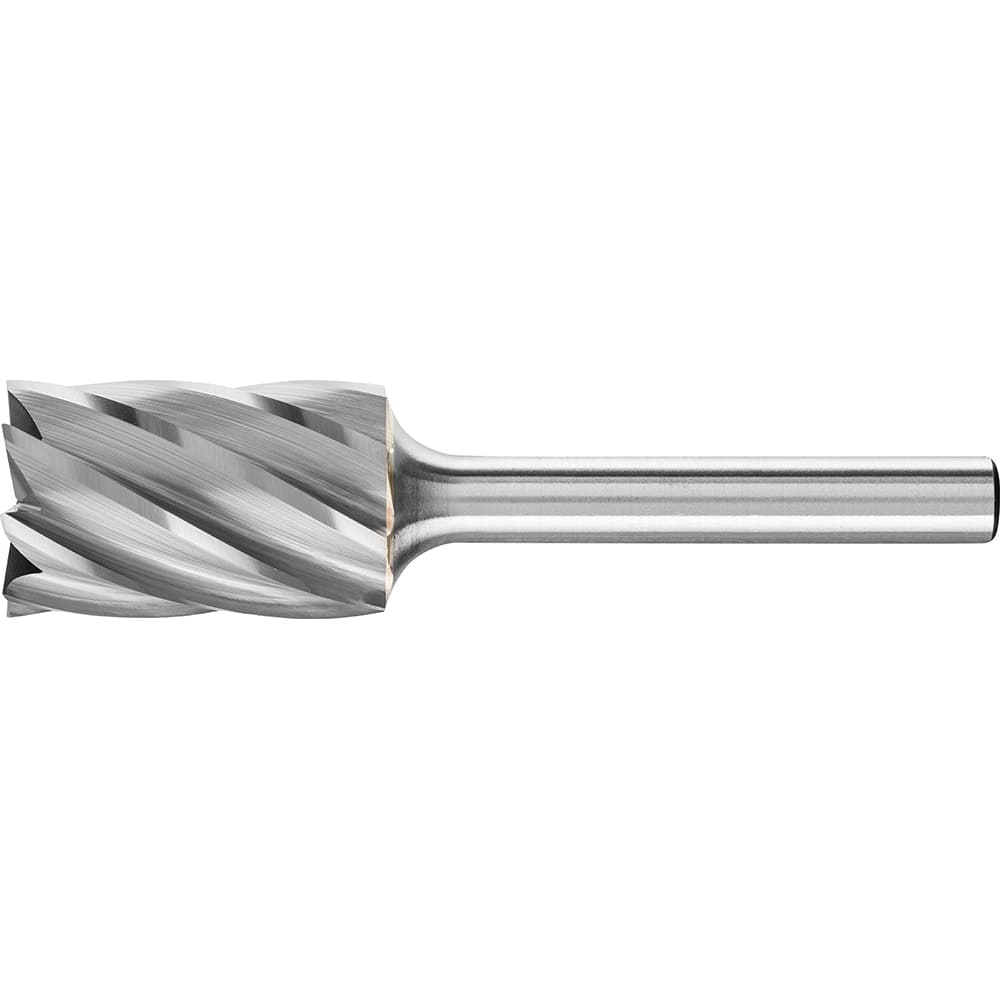 PFERD - SB-6, 5/8" Cut Diam, 1/4" Shank Diam, Carbide End Cut Aluma Cut Cylinder with End Cut Burr - Exact Tooling