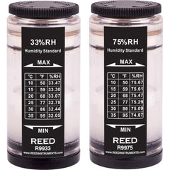 REED Instruments - Thermometer/Hygrometers & Barometers; Type: Humidity Calibration Standard ; Minimum Relative Humidity (%): 32 ; Maximum Relative Humidity (%): 75.67 ; Minimum Temperature (C): 10.00 ; Minimum Temperature (F): 50.000 ; Maximum Temperatu - Exact Tooling