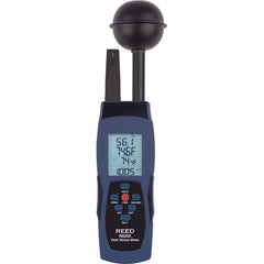 REED Instruments - Thermometer/Hygrometers & Barometers; Type: Heat Stress WBGT Meter ; Minimum Relative Humidity (%): 5 ; Maximum Relative Humidity (%): 95.00 ; Minimum Temperature (C): 0.00 ; Minimum Temperature (F): 32.000 ; Maximum Temperature (C): 5 - Exact Tooling