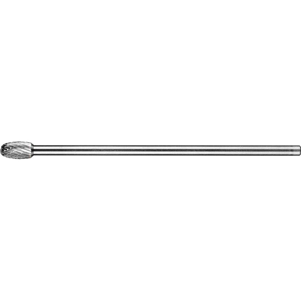 PFERD - SE-3L6, 3/8" Cut Diam, 1/4" Shank Diam, Carbide Double Cut Oval Burr - Exact Tooling