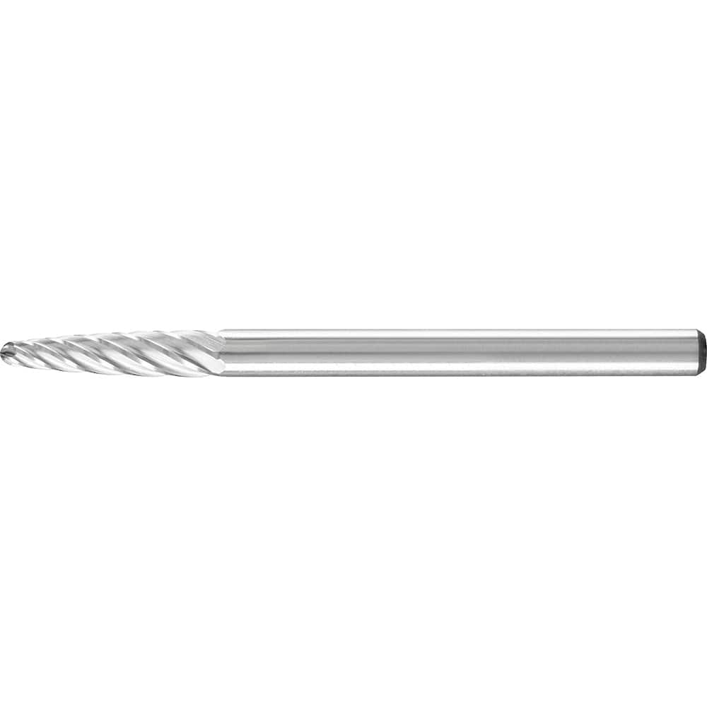 PFERD - SF-42, 1/8" Cut Diam, 1/8" Shank Diam, Carbide Inox Cut Tree with Radius End Burr - Exact Tooling