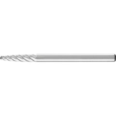 PFERD - SF-42, 1/8" Cut Diam, 1/8" Shank Diam, Carbide Inox Cut Tree with Radius End Burr - Exact Tooling
