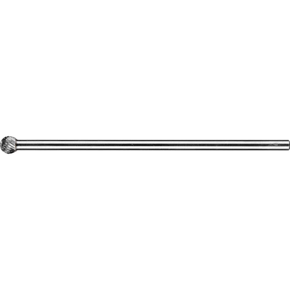 PFERD - SD-3L6, 3/8" Cut Diam, 1/4" Shank Diam, Carbide Double Cut Ball Burr - Exact Tooling