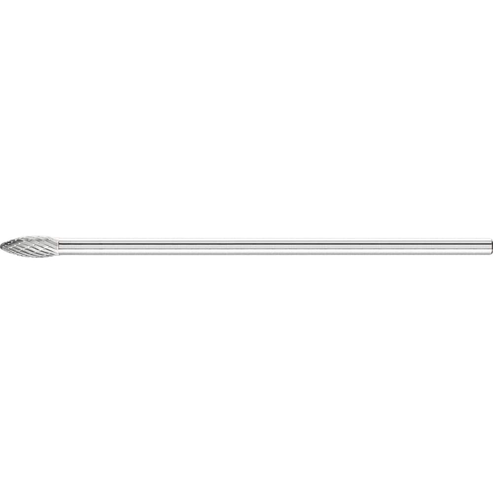 PFERD - SH-2L6, 5/16" Cut Diam, 1/4" Shank Diam, Carbide Diamond Cut Flame Burr - Exact Tooling