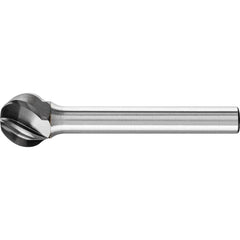 PFERD - SD-5, 1/2" Cut Diam, 1/4" Shank Diam, Carbide Aluma Cut Ball Burr - Exact Tooling