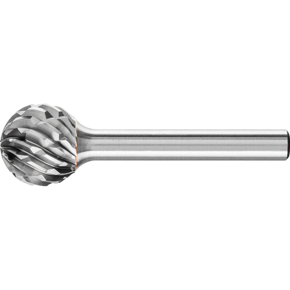 PFERD - SD-6, 5/8" Cut Diam, 1/4" Shank Diam, Carbide No End Cut Ball Burr - Exact Tooling