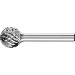 PFERD - SD-6, 5/8" Cut Diam, 1/4" Shank Diam, Carbide No End Cut Ball Burr - Exact Tooling