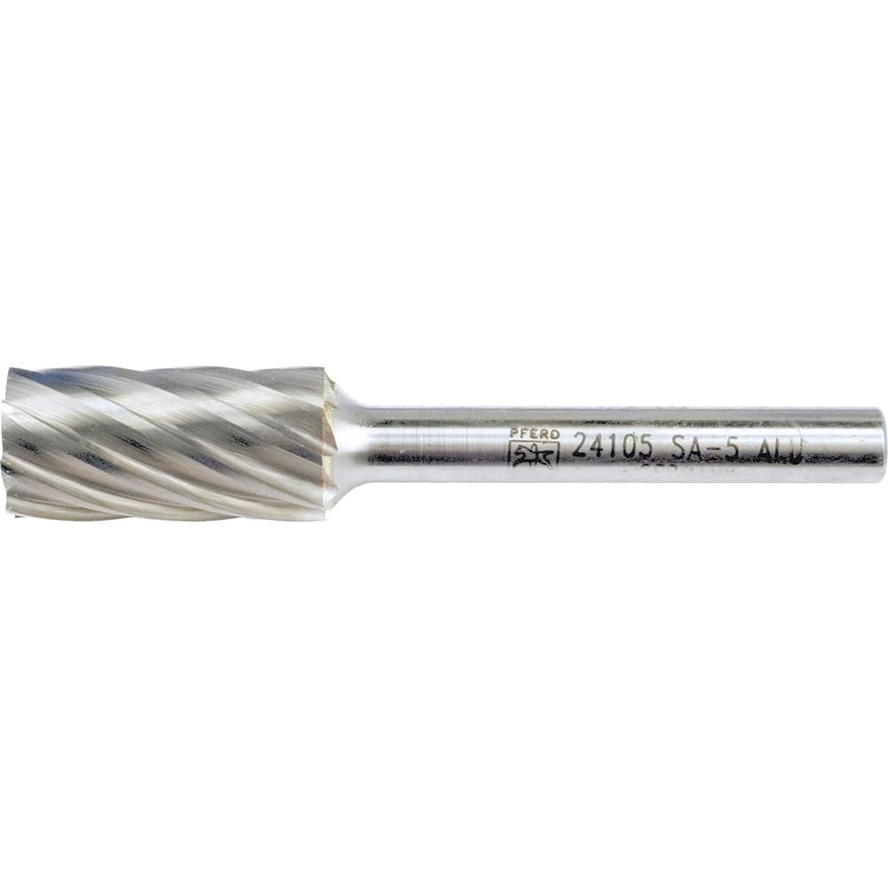 PFERD - SA-5, 1/2" Cut Diam, 1/4" Shank Diam, Carbide Aluma Cut Cylinder Burr - Exact Tooling
