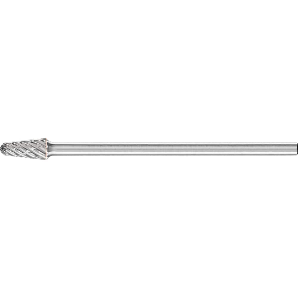 PFERD - SL-3L6, 3/8" Cut Diam, 1/4" Shank Diam, Carbide End Cut Tree with Radius End Burr - Exact Tooling