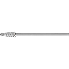 PFERD - SL-4L6, 1/2" Cut Diam, 1/4" Shank Diam, Carbide End Cut Tree with Radius End Burr - Exact Tooling