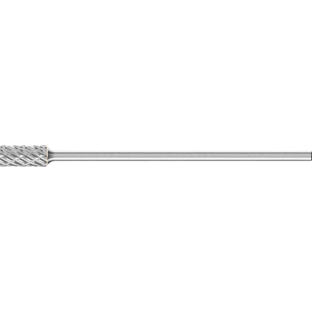 PFERD - SA-5L6, 1/2" Cut Diam, 1/4" Shank Diam, Carbide No End Cut Diamond Pattern Cylinder Burr - Exact Tooling