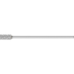 PFERD - SA-5L6, 1/2" Cut Diam, 1/4" Shank Diam, Carbide No End Cut Diamond Pattern Cylinder Burr - Exact Tooling