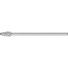 PFERD - SF-3L6, 3/8" Cut Diam, 1/4" Shank Diam, Carbide End Cut Tree with Radius End Burr - Exact Tooling