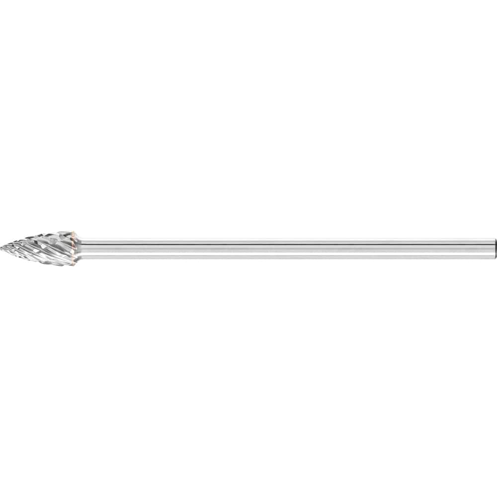 PFERD - SG-3L6, 3/8" Cut Diam, 1/4" Shank Diam, Carbide End Cut Tree with Pointed End Burr - Exact Tooling