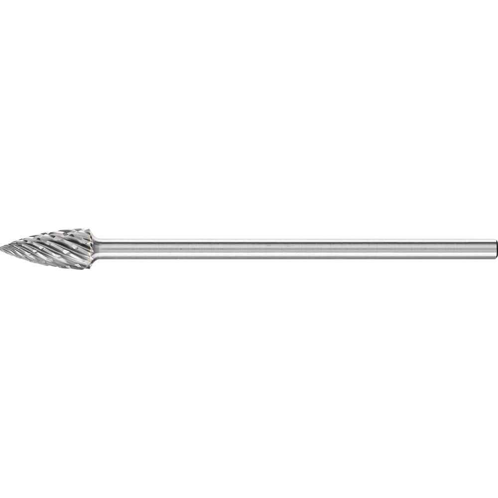 PFERD - SG-5L6, 1/2" Cut Diam, 1/4" Shank Diam, Carbide End Cut Tree with Pointed End Burr - Exact Tooling