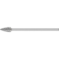 PFERD - SG-5L6, 1/2" Cut Diam, 1/4" Shank Diam, Carbide End Cut Tree with Pointed End Burr - Exact Tooling