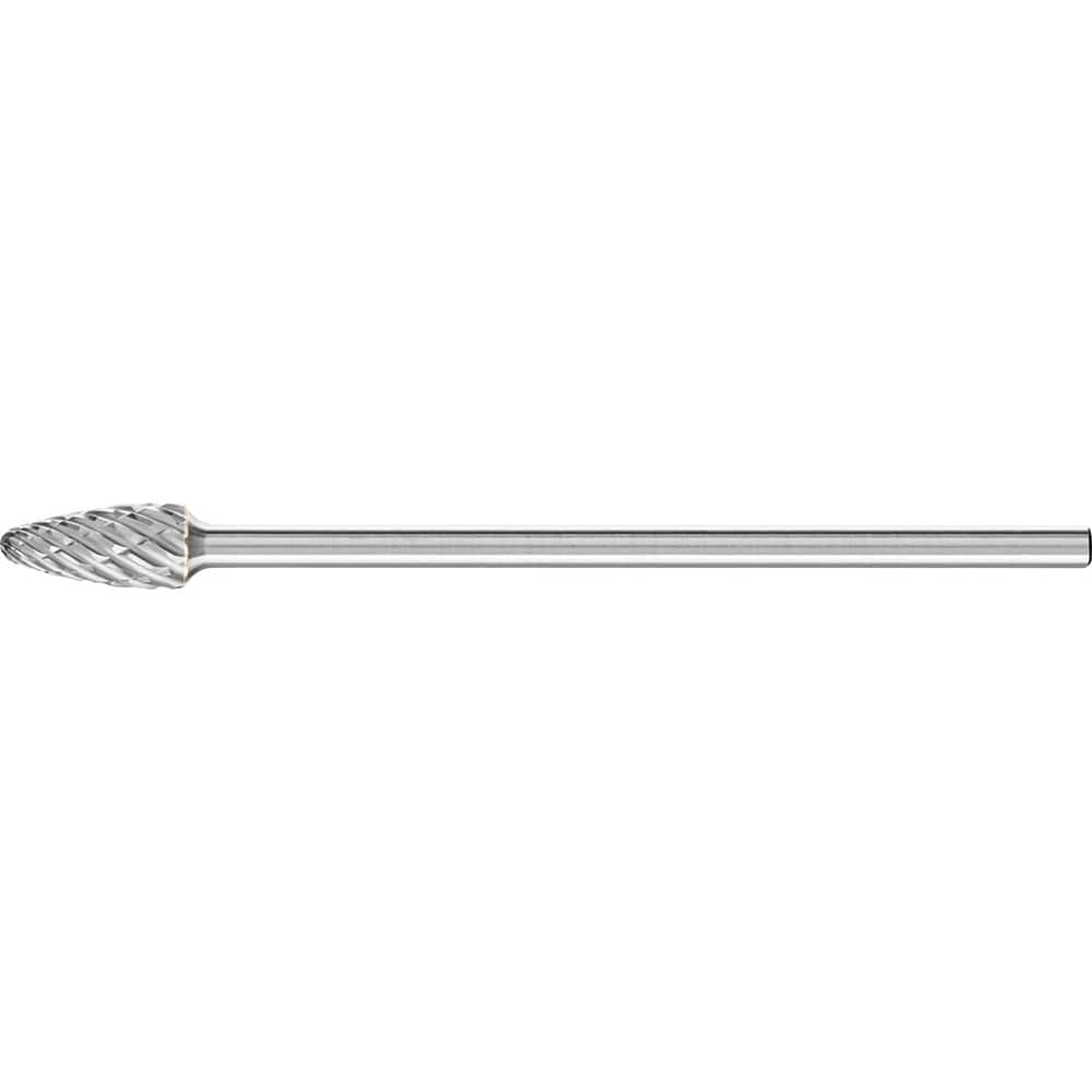 PFERD - SF-5L6, 1/2" Cut Diam, 1/4" Shank Diam, Carbide End Cut Tree with Radius End Burr - Exact Tooling