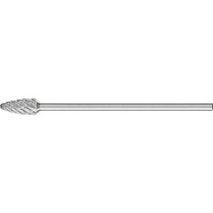 PFERD - SF-5L6, 1/2" Cut Diam, 1/4" Shank Diam, Carbide End Cut Tree with Radius End Burr - Exact Tooling