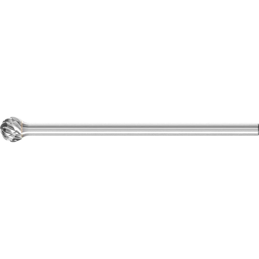 PFERD - SD-5L6, 1/2" Cut Diam, 1/4" Shank Diam, Carbide No End Cut Ball Burr - Exact Tooling