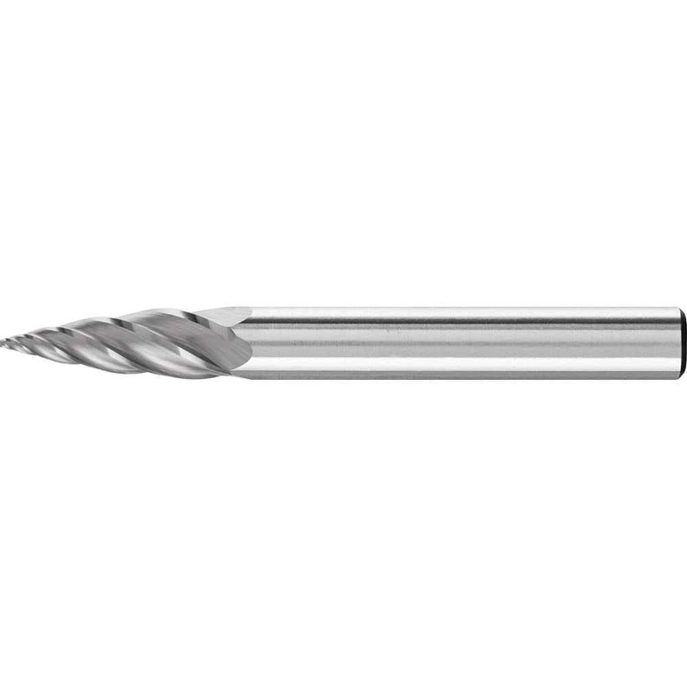 PFERD - SG-1, 1/4" Cut Diam, 1/4" Shank Diam, Carbide End Cut Aluma Cut Tree with Pointed End Burr - Exact Tooling