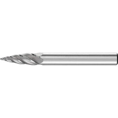 PFERD - SG-1, 1/4" Cut Diam, 1/4" Shank Diam, Carbide End Cut Aluma Cut Tree with Pointed End Burr - Exact Tooling