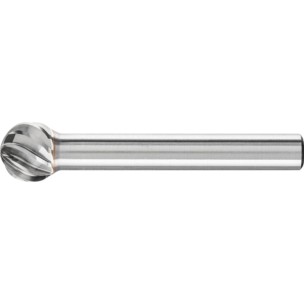 PFERD - SD-3, 3/8" Cut Diam, 1/4" Shank Diam, Carbide Inox Cut Ball Burr - Exact Tooling