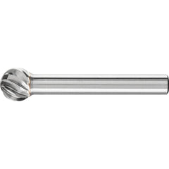PFERD - SD-3, 3/8" Cut Diam, 1/4" Shank Diam, Carbide Inox Cut Ball Burr - Exact Tooling