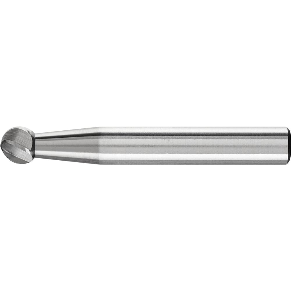 PFERD - SD-1, 1/4" Cut Diam, 1/4" Shank Diam, Carbide Aluma Cut Ball Burr - Exact Tooling