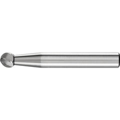 PFERD - SD-1, 1/4" Cut Diam, 1/4" Shank Diam, Carbide Aluma Cut Ball Burr - Exact Tooling