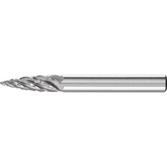 PFERD - SG-1, 1/4" Cut Diam, 1/4" Shank Diam, Carbide End Cut Tree with Pointed End Burr - Exact Tooling