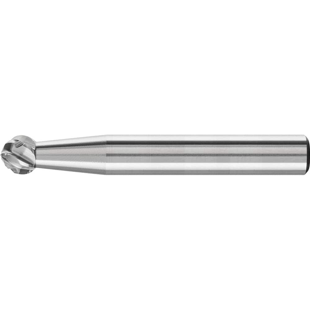 PFERD - SD-1, 1/4" Cut Diam, 1/4" Shank Diam, Carbide No End Cut Ball Burr - Exact Tooling
