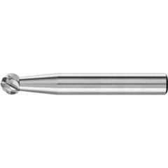 PFERD - SD-1, 1/4" Cut Diam, 1/4" Shank Diam, Carbide No End Cut Ball Burr - Exact Tooling