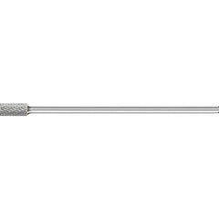 PFERD - SB-3L6, 3/8" Cut Diam, 1/4" Shank Diam, Carbide Double Cut Cylinder with End Cut Burr - Exact Tooling