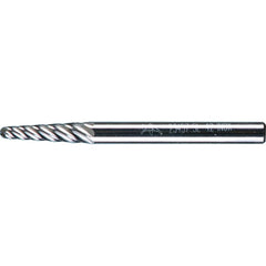 PFERD - SL-42, 1/8" Cut Diam, 1/8" Shank Diam, Carbide Inox Cut Taper with Radius End Burr - Exact Tooling