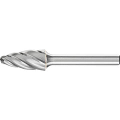 PFERD - SF-5, 1/2" Cut Diam, 1/4" Shank Diam, Carbide End Cut Aluma Cut Tree with Radius End Burr - Exact Tooling