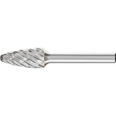 PFERD - SF-5, 1/2" Cut Diam, 1/4" Shank Diam, Carbide End Cut Tree with Radius End Burr - Exact Tooling