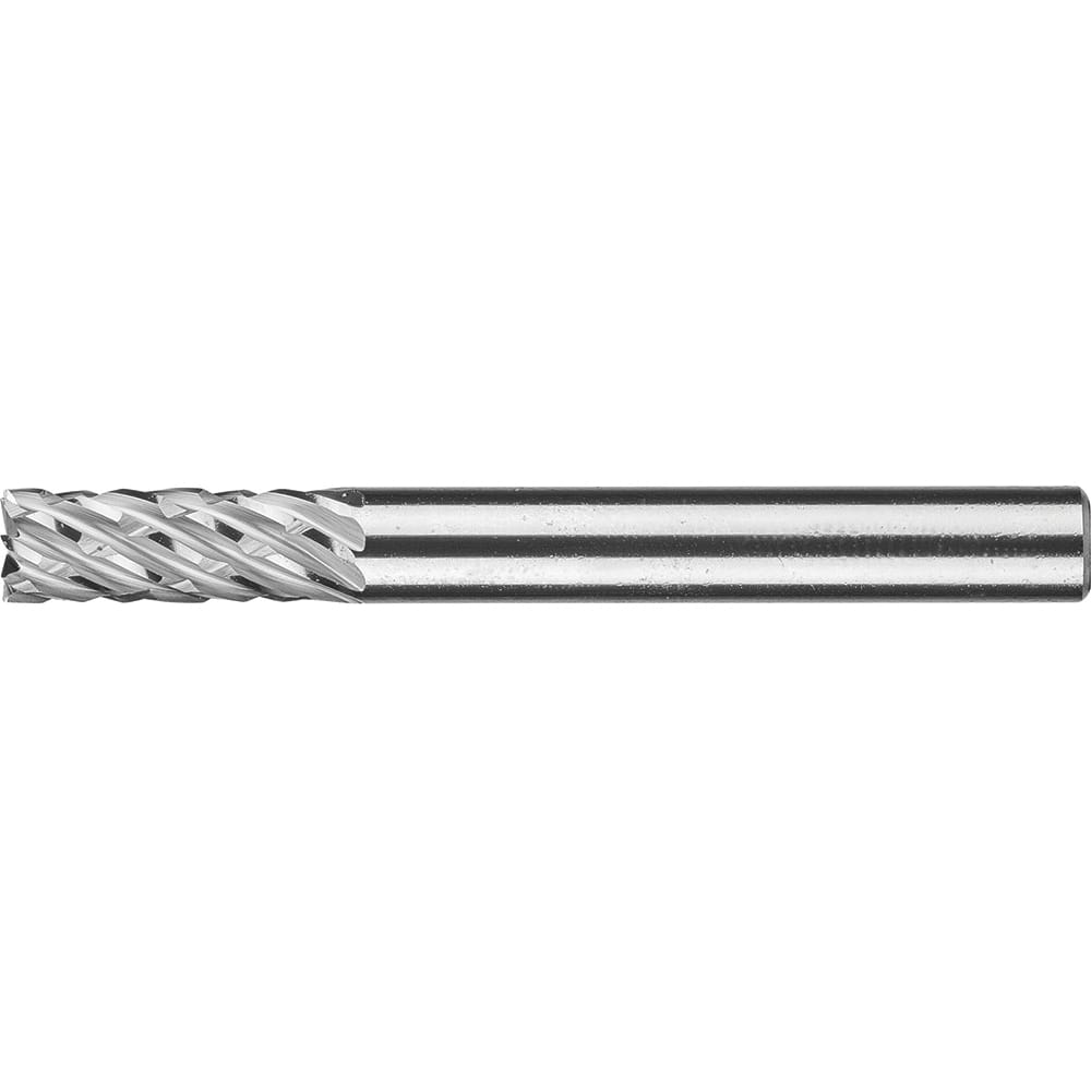 PFERD - SB-1, 1/4" Cut Diam, 1/4" Shank Diam, Carbide End Cut Diamond Cut Cylinder Burr - Exact Tooling