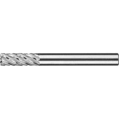 PFERD - SB-1, 1/4" Cut Diam, 1/4" Shank Diam, Carbide End Cut Diamond Cut Cylinder Burr - Exact Tooling