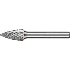 PFERD - SG-3, 3/8" Cut Diam, 1/4" Shank Diam, Carbide End Cut Tree with Pointed End Burr - Exact Tooling