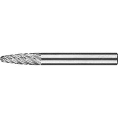 PFERD - SF-1, 1/4" Cut Diam, 1/4" Shank Diam, Carbide End Cut Tree with Radius End Burr - Exact Tooling
