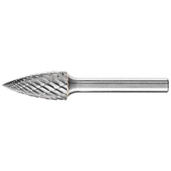 PFERD - SG-5, 1/2" Cut Diam, 1/4" Shank Diam, Carbide End Cut Tree with Pointed End Burr - Exact Tooling