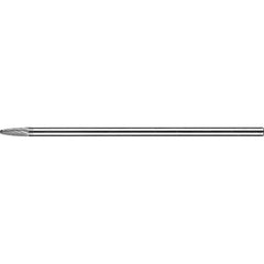 PFERD - SF-1L6, 1/4" Cut Diam, 1/4" Shank Diam, Carbide Double Cut Tree with Radius End Burr - Exact Tooling