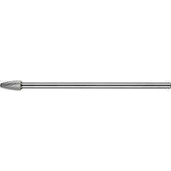 PFERD - SF-3L6, 3/8" Cut Diam, 1/4" Shank Diam, Carbide Double Cut Tree with Radius End Burr - Exact Tooling