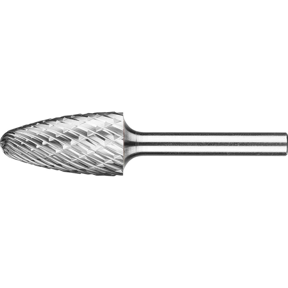 PFERD - SF-6, 5/8" Cut Diam, 1/4" Shank Diam, Carbide End Cut Tree with Radius End Burr - Exact Tooling