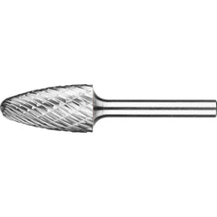 PFERD - SF-6, 5/8" Cut Diam, 1/4" Shank Diam, Carbide End Cut Tree with Radius End Burr - Exact Tooling