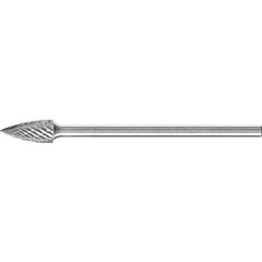 PFERD - SG-5L6, 1/2" Cut Diam, 1/4" Shank Diam, Carbide End Cut Tree with Pointed End Burr - Exact Tooling