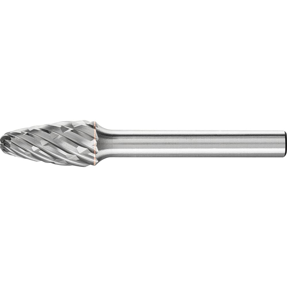 PFERD - SF-3, 3/8" Cut Diam, 1/4" Shank Diam, Carbide End Cut Tree with Radius End Burr - Exact Tooling