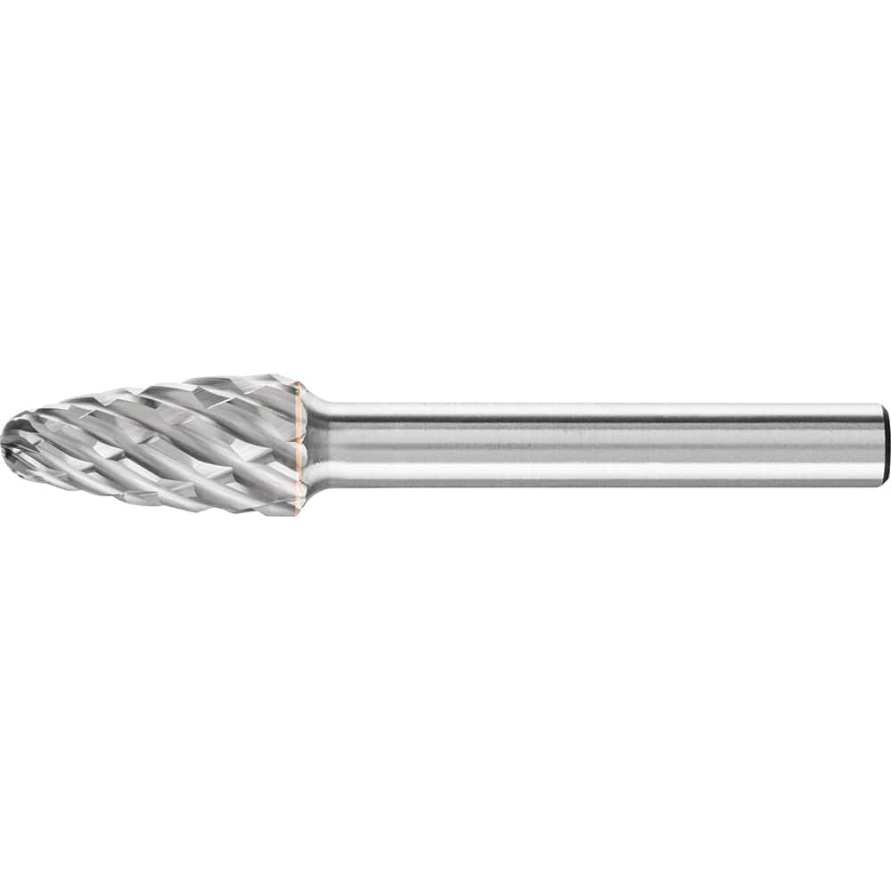 PFERD - SF-3, 3/8" Cut Diam, 1/4" Shank Diam, Carbide End Cut Tree with Radius End Burr - Exact Tooling
