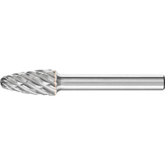 PFERD - SF-3, 3/8" Cut Diam, 1/4" Shank Diam, Carbide End Cut Tree with Radius End Burr - Exact Tooling