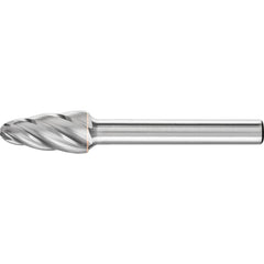 PFERD - SF-3, 3/8" Cut Diam, 1/4" Shank Diam, Carbide End Cut Aluma Cut Tree with Radius End Burr - Exact Tooling